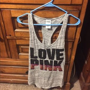 Pink racer back tank top